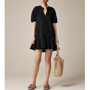J. CREW Delilah dress in cotton poplin Black CJ494